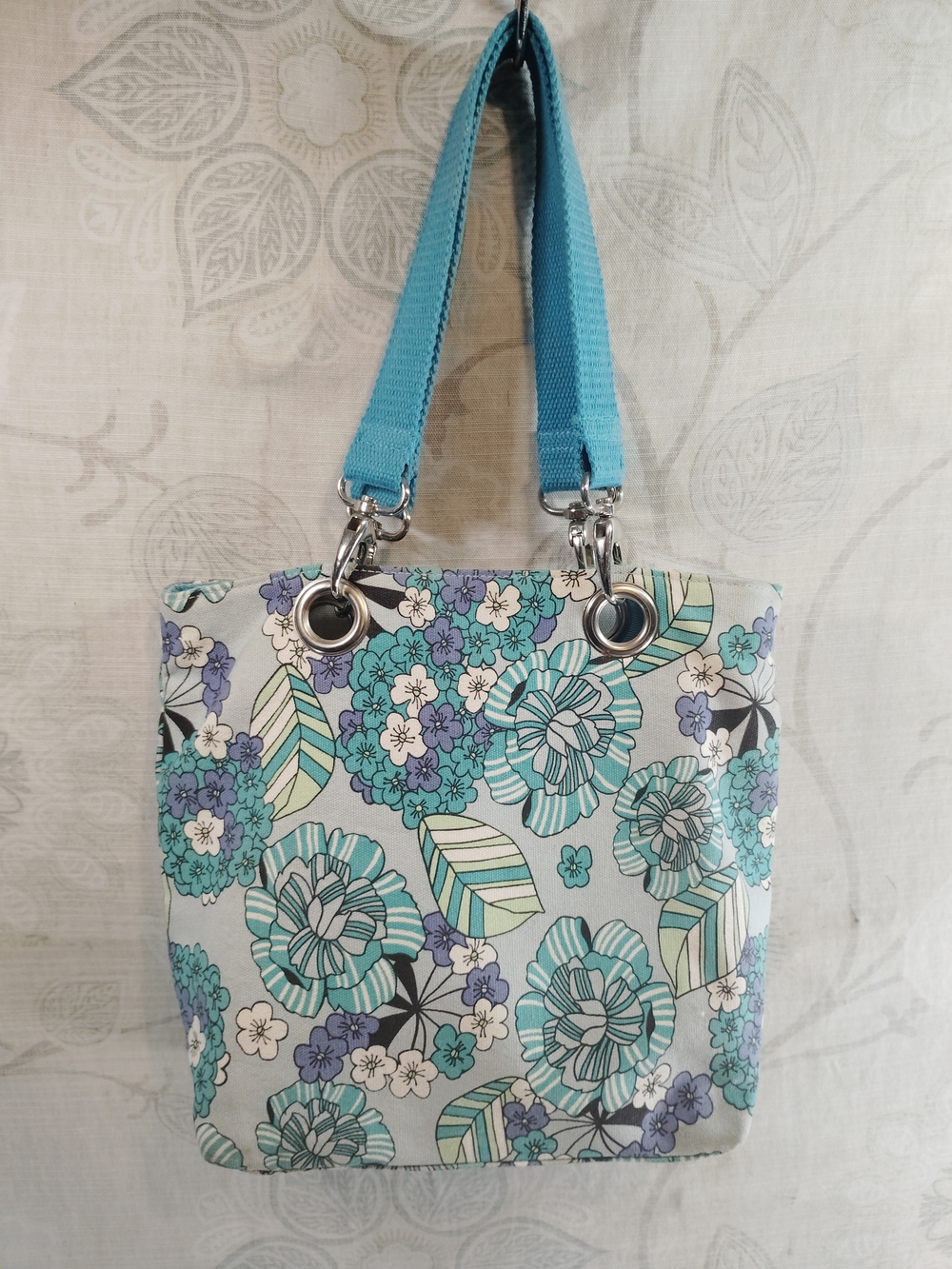 Relativity Floral Shoulder Bag in Teal, Aqua, Purple, White
